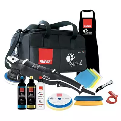 Rupes Big Foot LHR15 Mark III LUX – maszyna polerska Dual Action z zestawem akcesoriów 