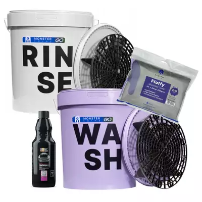 Monster Shine Wiadro szare+fiolet + fluffy + snowball 500ml + 2x separator