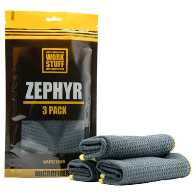 Work Stuff Zephyr Waffle Towel 3-Pack – zestaw trzech ręczników waflowych do czyszczenia szyb, 35x35cm